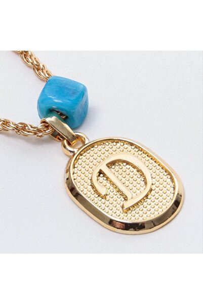 ZERO LAND Lvsqvr Plastic Beaded Twisted (01727) Letter Necklace-D