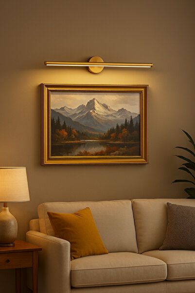 Netzy Vintage Gold™ Eskitme Gold 70 cm Modern Kablosuz Tablo Ayna Pilli Aplik...