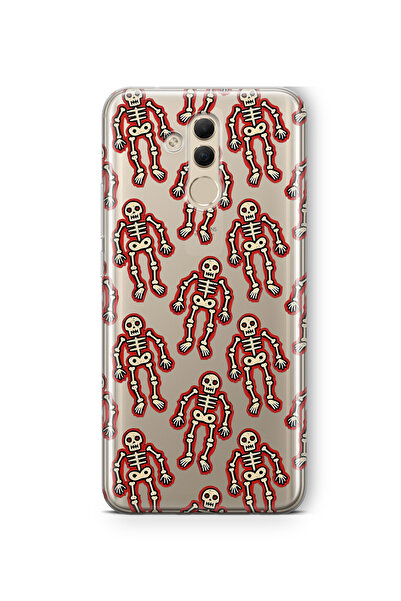 FLAMENKO حافظة هاتف شفافة بنمط هيكل عظمي متوافقة مع هاتف Huawei Mate 20 Lite