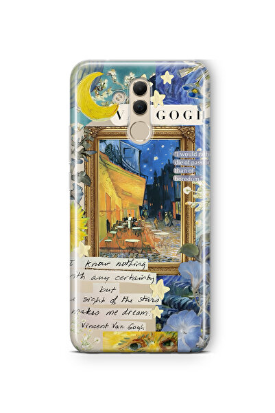 FLAMENKO حافظة هاتف شفافة متوافقة مع هاتف هواوي ميت 20 لايت بنمط فان جوخ كافي...