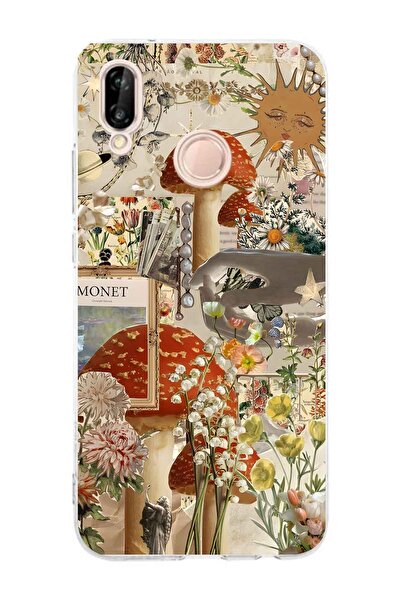 FLAMENKO حافظة هاتف شفافة بنمط حديقة الفطر المتوافقة مع هاتف هواوي P20 لايت