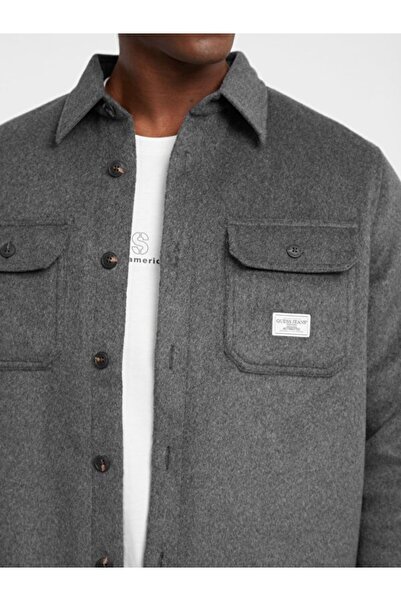 Guess Jeans Erkek Yün Karışımlı Regular Fit Gömlek