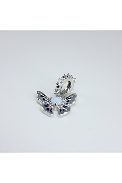 Amora Perla Jewelry Kelebek Kanatlı Opal Kalp Model 925 Ayar Gümüş Charm – Ma...