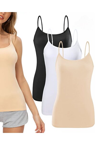 Özten 6-Piece Assortment Economical Pack Women's Tank Top with Bamboo String Straps Ozta6504