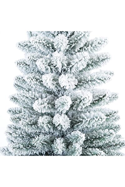 SUPER TRENDS SUPER TRENDS® Snow Look Artificial Christmas Tree, 180 cm, Metal Stand Included, 680 Branches, White