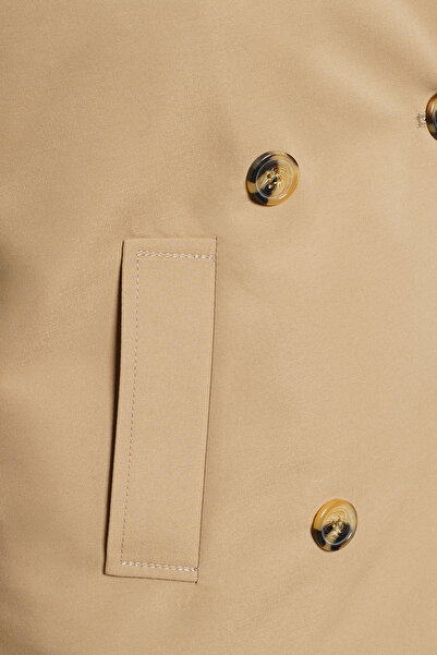 Soydan Güner Kadın Su İtici Özellikli Crop Trençkot Mocca Bej 1420