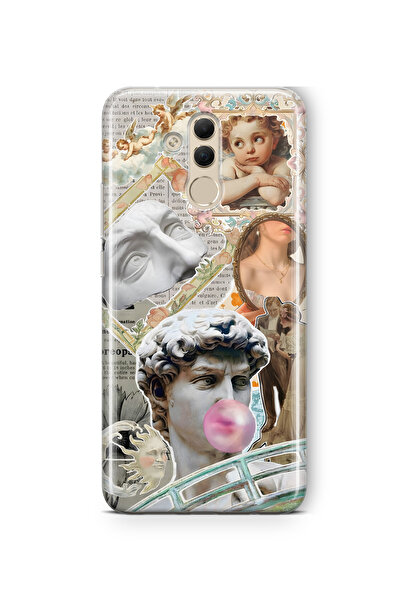 FLAMENKO حافظة هاتف شفافة بنمط كولاج عصر النهضة متوافقة مع هاتف هواوي ميت 20 ...