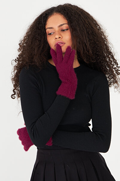 OX-RA Burgundy Plush Soft Textured Gloves