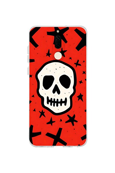 FLAMENKO حافظة هاتف شفافة متوافقة مع هاتف Huawei Mate 10 Lite بنمط جمجمة ونجوم