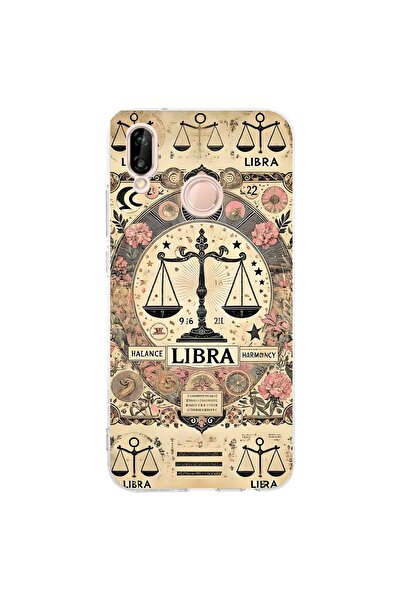 FLAMENKO حافظة هاتف شفافة بنمط برج الميزان متوافقة مع هاتف هواوي P20 لايت