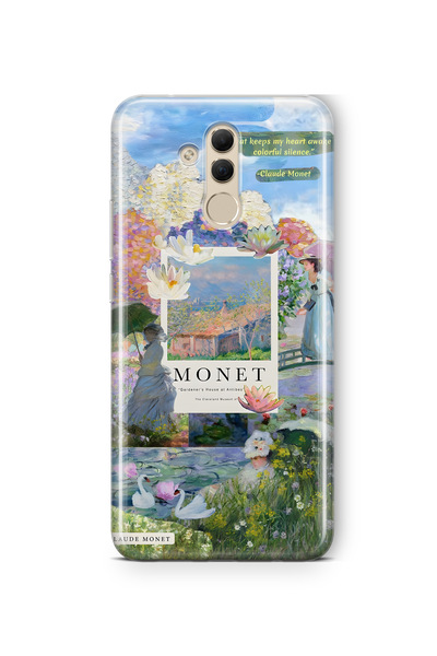 FLAMENKO حافظة هاتف شفافة بنمط Monet Collage متوافقة مع هاتف Huawei Mate 20 Lite