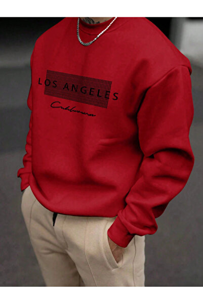 Framgan Sweatshirt SPECIAL pentru bărbați, imprimat LOS ANGELES, cu gât rotun...