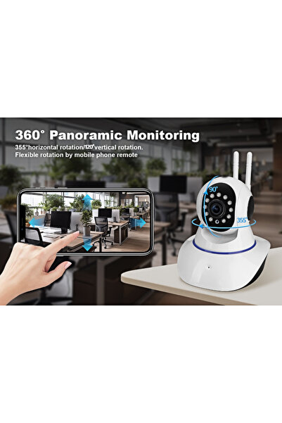 SprintMag Cameră de supraveghere/monitor pentru bebeluși inteligentă cu 2 antene Wifi 2.4GHz, aplicație 360°, cameră pentru bebeluși