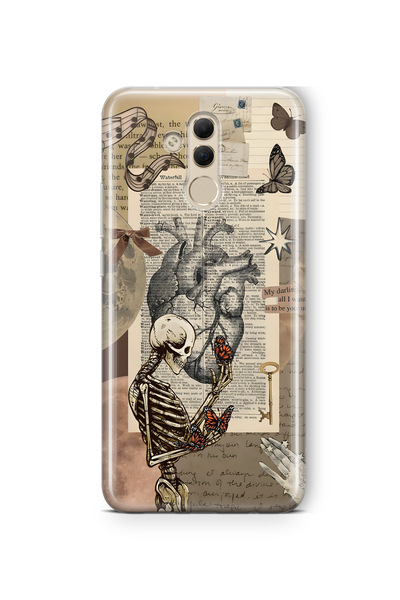 FLAMENKO حافظة هاتف شفافة متوافقة مع هاتف Huawei Mate 20 Lite بنمط هيكل عظمي ...