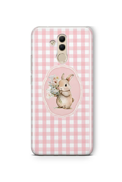 FLAMENKO حافظة هاتف شفافة متوافقة مع هاتف هواوي ميت 20 لايت بنمط الأرنب الزهري