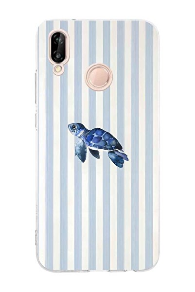 FLAMENKO حافظة هاتف شفافة بنمط السلحفاة البحرية متوافقة مع هاتف هواوي P20 لايت