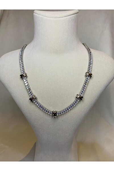 ATALYA ACCESSORY XOXO VIP Paslanmaz Çelik Kolye Baget Su Yolu Zirkon Taşlı - ...