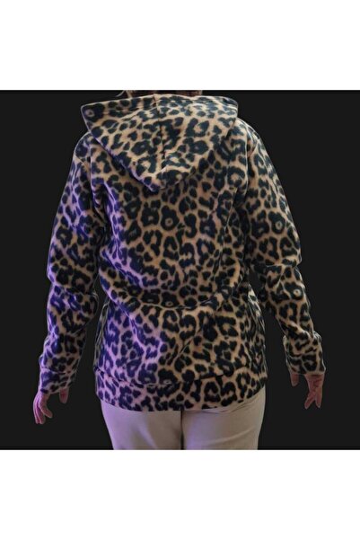 Fua Shop Γυναικείο μπουφάν με κουκούλα με λεοπάρ σχέδιο