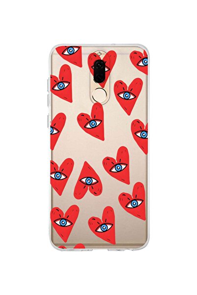 FLAMENKO حافظة هاتف شفافة بنمط قلب متوافقة مع هاتف هواوي ميت 10 لايت