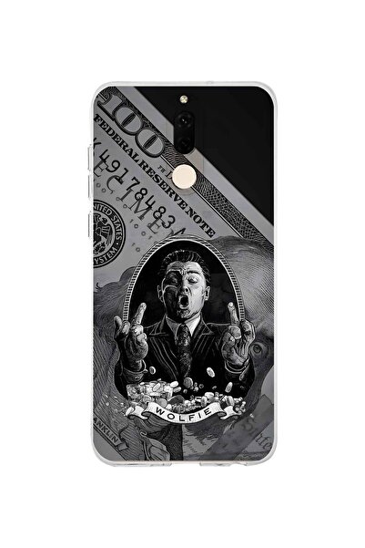 FLAMENKO حافظة هاتف شفافة متوافقة مع هاتف Huawei Mate 10 Lite بنمط Wolfie