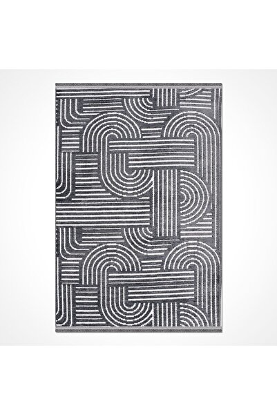 Crea Halı Rana Antrasit - Geometrik, Modern, Dokuma Halı (Özel Ölçü İmkanı)
