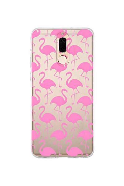FLAMENKO حافظة هاتف شفافة متوافقة مع هاتف Huawei Mate 10 Lite بنمط فلامينجو