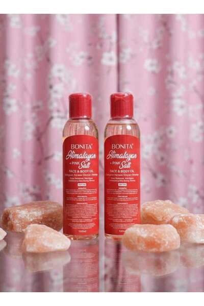 BONİTA زيت الوجه والجسم بملح الهيمالايا الوردي 100 مل - عبوتان