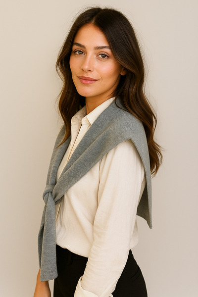 Sebir Moda Single Color Knitwear Acrylic Daily Office Shawl