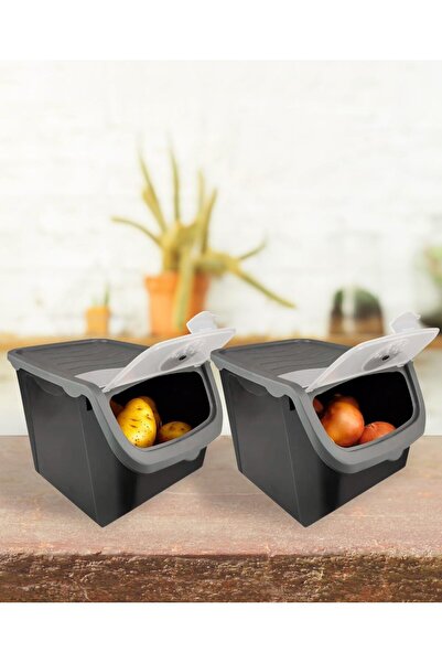 Hype Store Digithome 2-piece onion potato storage container 12 liters - grey