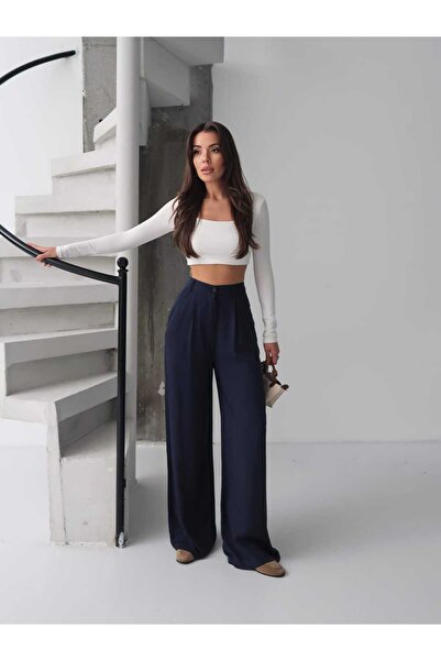 Swass Chloe παντελόνι palazzo Ναυτικό μπλε