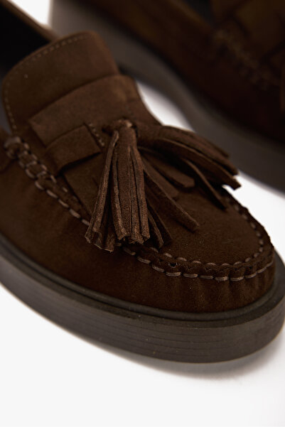 West To West Kadın Hakiki Süet Püsküllü Loafer