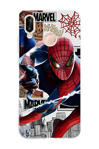 FLAMENKO حافظة هاتف شفافة بنمط سوبر هيرو متوافقة مع هاتف هواوي P20 لايت