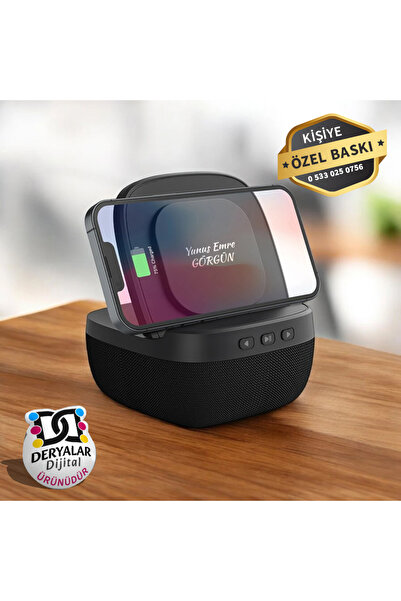 DeryalarDijital 4250 Wireless Şarj & Hoparlör ve Telefon Standı İsim baskılı ...