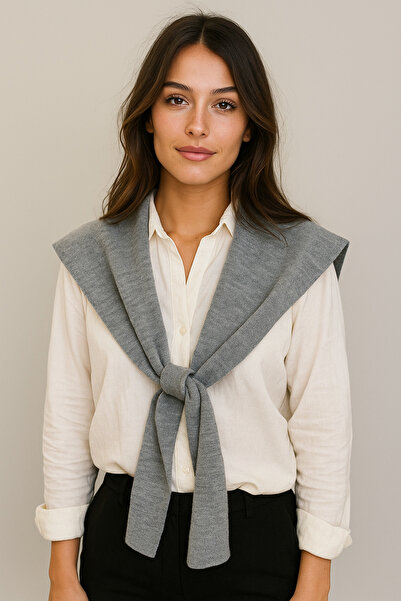 Sebir Moda Single Color Knitwear Acrylic Daily Office Shawl