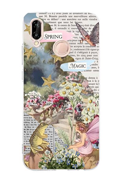 FLAMENKO Huawei P20 Lite Compatible Spring Magic Pattern Transparent Phone Case