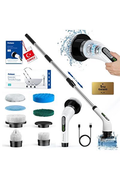 Hype Store Prohane Elektrikli Temizlik Fırçası, Şarjlı Temizlik Fırçası 7 Ade...