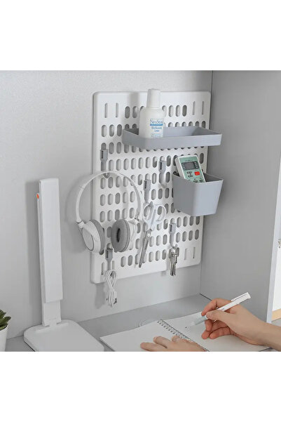 Genel Markalar 1 ADET Modern Duvar Tipi Çok Amaçlı Organizer Raf Seti – Askılı ve Saklama Bölmeli Düzenleyici