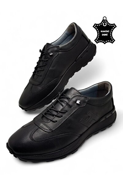 MAGIC SHOES Men's Inner Outer Genuine Leather Ultra Comfortable Orthopedic Sole Lightweight m Transitional Black Casual Sports Shoes