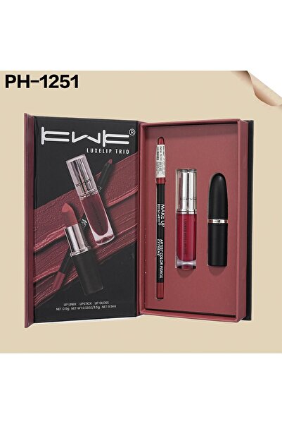 KWK طقم روج ثابت + جلوس شفايف +محدد شفايف