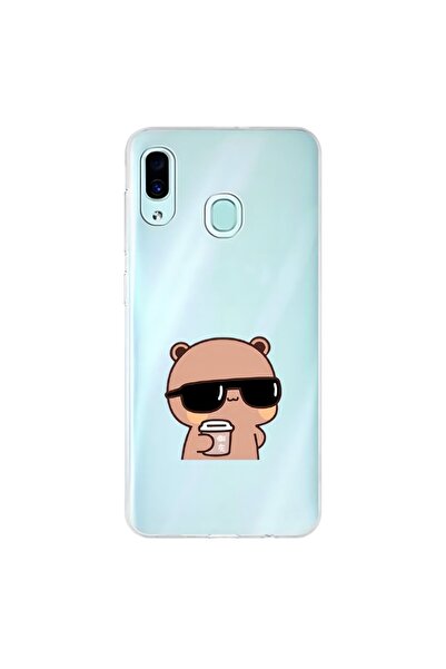 Dali Design حافظة شفافة متوافقة مع هاتف سامسونج جالاكسي A30 بتصميم دمية دب 1