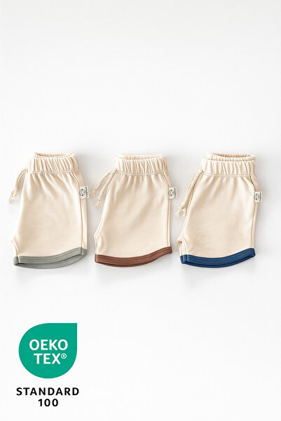 Luppinos Ocean 3lü %100 Pamuk Lastikli Bebek Şort Set