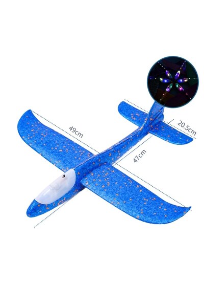 OEM Glider Plane with Lights Along Entire Length, Polyester, 48 cm, Blue