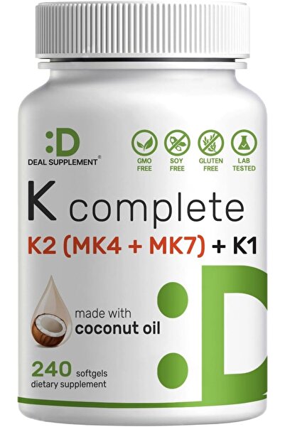 DEAL SUPPLEMENT Vitamin K 1 - K2 MK-7 and MK-4 Bone Joint Immune Support 240 ...