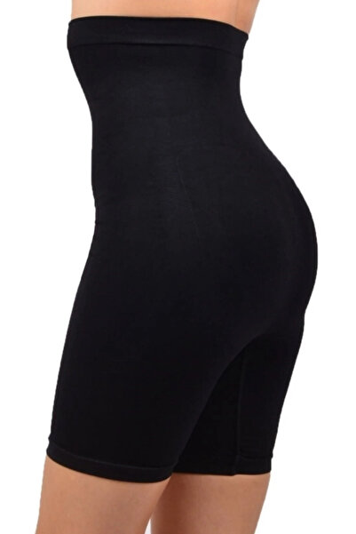 nuda luna Women's Corset Belly and Leg Area Tightening Long Elite Black Corset