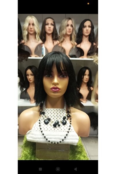 Genel Markalar Siyah kahküllü gerçek saç peruk