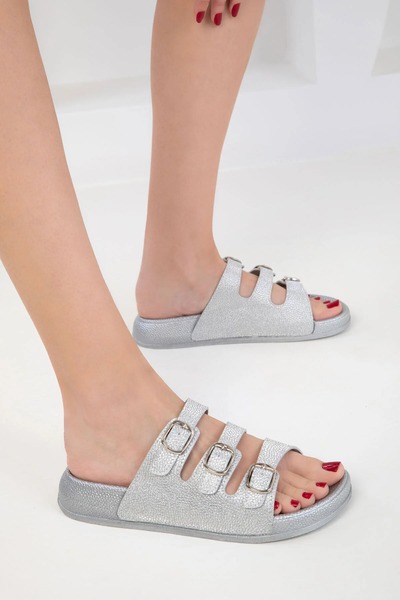 Pienn Ergonomically Designed, Orthopedic Glitter Comfort Slippers with Adjustable Buckle