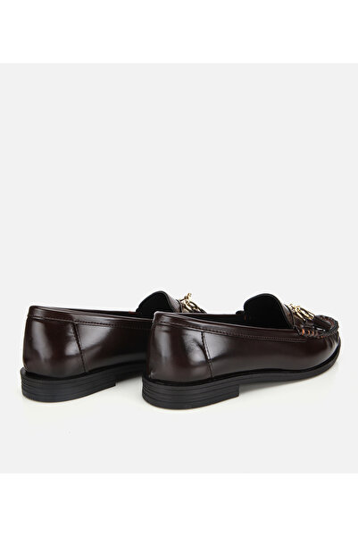 Hotiç Kadın Rugan Kahverengi Püsküllü Klasik Loafer