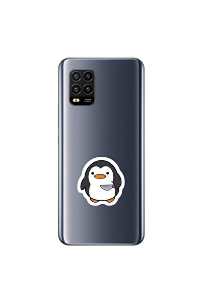 Dali Design Xiaomi Mi 10 Lite Compatible Transparent Case Couple Penguin 2 Designs