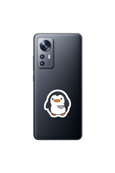 Dali Design حافظة شفافة متوافقة مع هاتف Xiaomi Mi 12 بتصميم Couple Penguin 2
