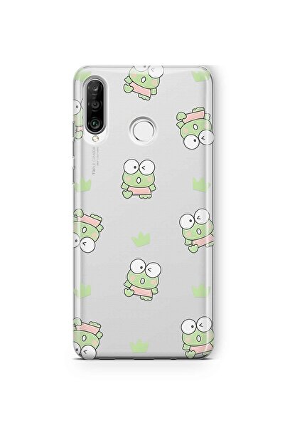 FLAMENKO حافظة هاتف شفافة متوافقة مع هاتف Huawei P30 Lite بنمط الضفدع الصغير